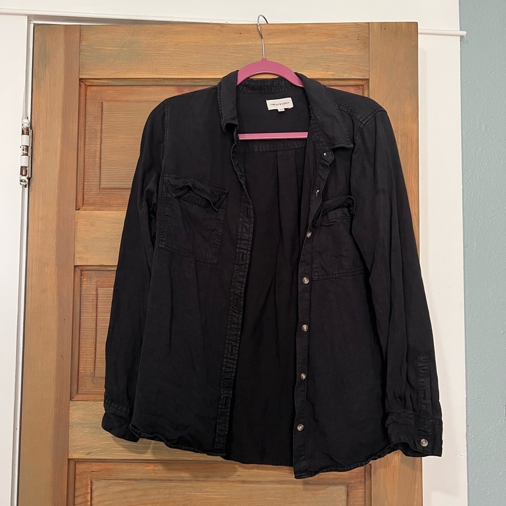 Navy Button-Up Shirt